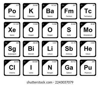 20 Preiodic table of the elements Icon Pack Design