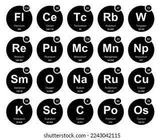 20 Preiodic table of the elements Icon Pack Design