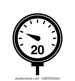 20 Pressure meter icon. Simple illustration of pressure meter vector icon for web