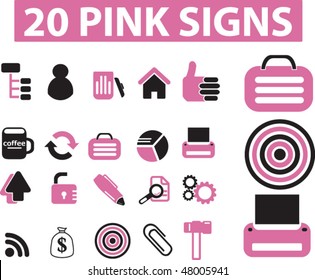 20 signos pro rosado. vector