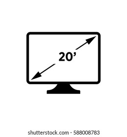 20' resolution.monitor sign. flat icon