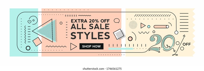 20% Sale Discount Banner Template Promotion Big sale special offer. end of season special offer banner. vector illustration.