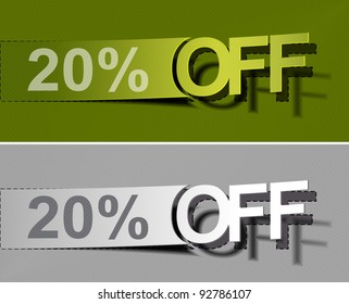 20% Sale percents labal. Vector.