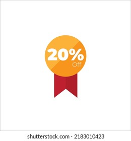 Presentación de hasta un 20% de ventas, signo de precio de oferta de descuento, símbolo de oferta especial. Diseño perfecto para la venta de banners para tiendas