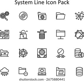 20 scalable Line-style icons based on the System theme. Perfect for clean and professional design work.