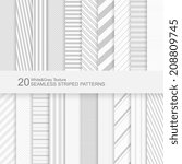 20 Seamless striped vector patterns, white and grey texture.
