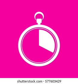 The 20 Seconds, Minutes Stopwatch Sign. White Icon At Magenta Background.