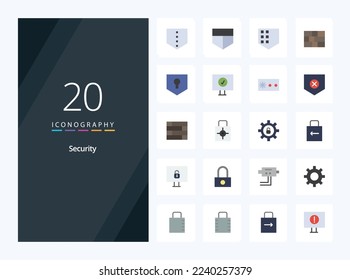 20 Security Flat Color icon for presentation