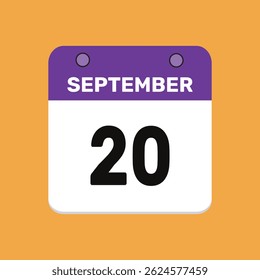 20 september calender icon text page monthly web design.