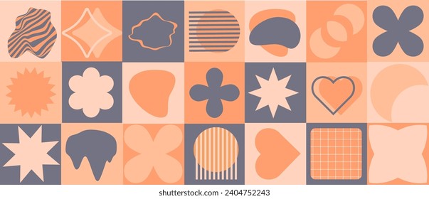 20 Set abstrakter geometrischer Figuren Pfirsichs Fuzz 2024