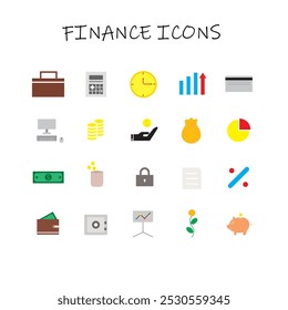 20 set Finance Flat Icons