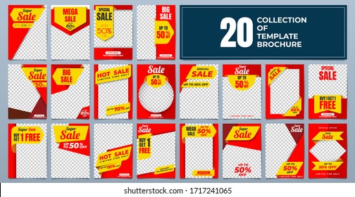 20 Set Flyer Brochure For Promotion Sale Design, Cover Business Advertising Abstract Background Vector, Leaflet Modern Poster Magazine Layout Template, Annual Report For Presentation.