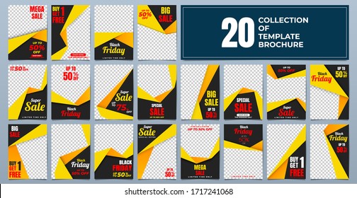 20 Set Flyer brochure for Promotion Sale design, Cover business advertising abstract background vector, Leaflet Modern poster magazine layout template, Annual report for presentation.