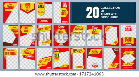 20 Set Flyer brochure for Promotion Sale design, Cover business advertising abstract background vector, Leaflet Modern poster magazine layout template, Annual report for presentation.