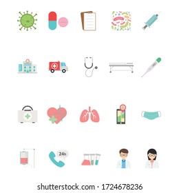 20 set icon medical care