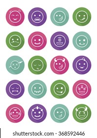 20 smiles vampires icons colored set
