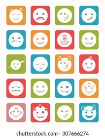 20 smiles vampires icons set square