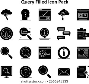20 Solid Filled Icons - Query Vector Pack