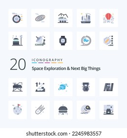 20 Space Exploration And Next Big Things Flat Color icon Pack like artificial cryonics research cryogenic box