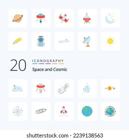 20 Space Flat Color icon Pack like space spaceship alien ship