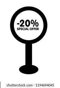 -20% special offer and map pointer
