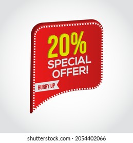 20% Special offer template vector editable illustration