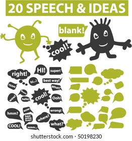 20 speech & ideas signs. vector