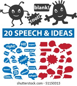 20 speech & ideas signs. vector