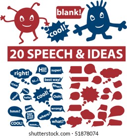 20 Zeichen für Sprache und Ideen. Vektorgrafik