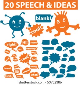 20 signos de voz e ideas. vector
