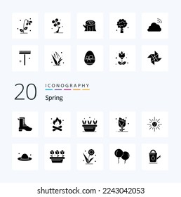 20 Spring Solid Glyph icon Pack like rose flower nature floral spring