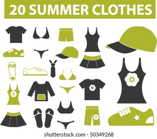 20 summer clothes. vector