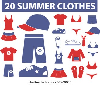 20 summer clothes. vector