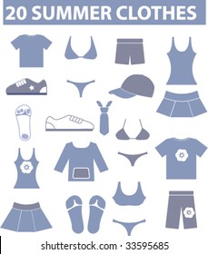 20 summer clothes. vector. visit my portfolio for more signs