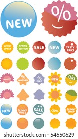 20 summer cute stickers. vector
