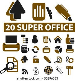 20 carteles de superoficina. vector