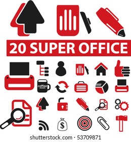 20 carteles de superoficina. vector