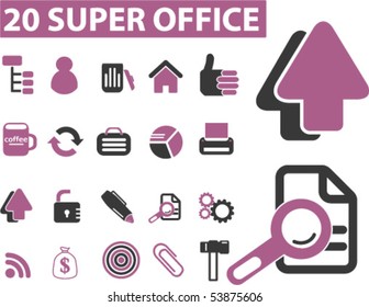 20 carteles de superoficina. vector