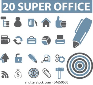 20 super office signs. vector