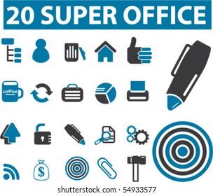 20 super office signs. vector
