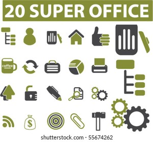 20 super office signs. vector