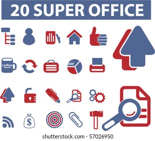 20 sinais de super escritório. vetor