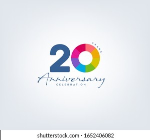 20 th anniversary or birthday celebration design template Vector.
