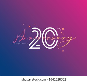 20 th Anniversary celebration logo, Icon template Vector.