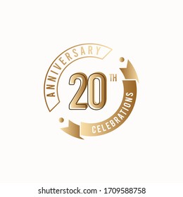 20 Th Anniversary Celebration Logo Vector Template Design Illustration