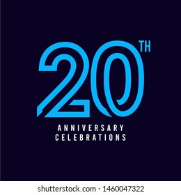 20 Th Anniversary Celebration Vector Template Design Illustration