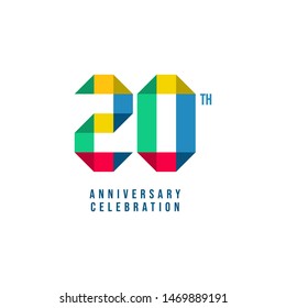 20 Th Anniversary Celebration Vector Template Design Illustration