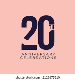 20 Th Anniversary Celebration Vector Template Design Illustration
