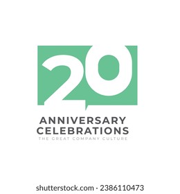 20 Jubiläumsfeier Vectorvorlage Design Illustration
