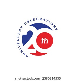 20 th Anniversary Celebration Vector Template Design Illustration